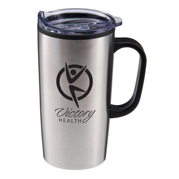 Stainless Steel color option for 20 Oz Stainless Steel Travel Mug With Handle