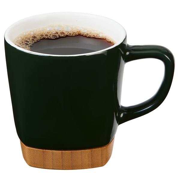 Hunter Green color option for 11 Oz. Ceramic Coffee Mug With Removable Bamboo Coaster