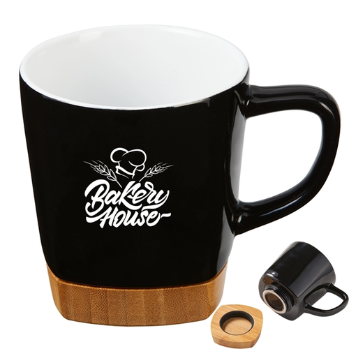 Main photo of 11 Oz. Ceramic Coffee Mug With Removable Bamboo Coaster