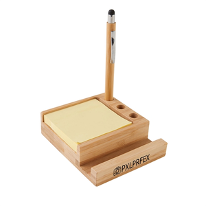 Photo of Bamboo Desk Organizer With Stylus Pen And Phone Holder