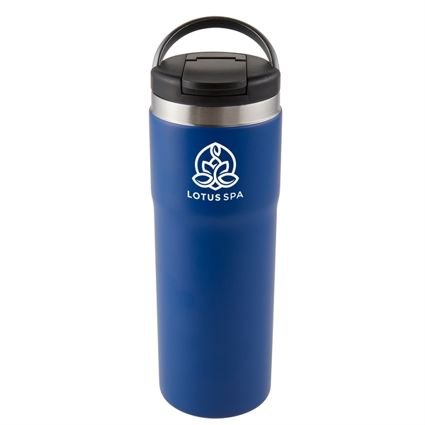 Matte Metallic Blue color option for 20 Oz Stainless Steel Bottle With Carrying Handle