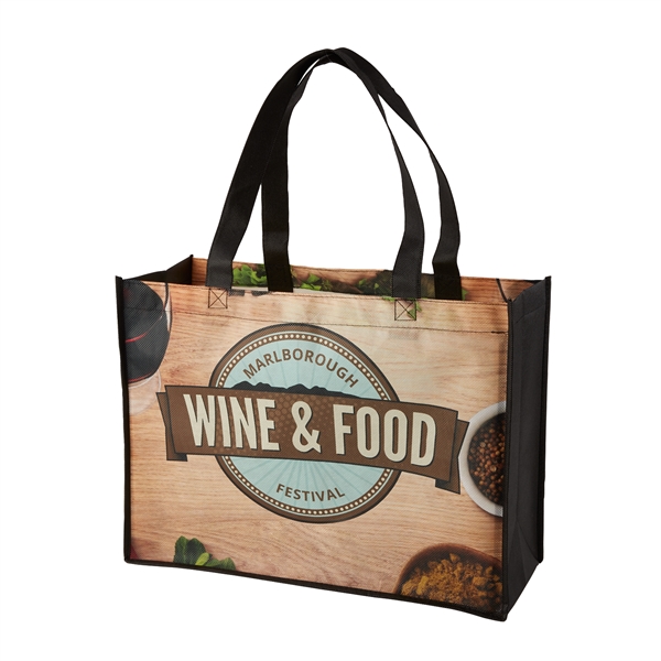 Black color option for Sublimated Shopping Tote Bag