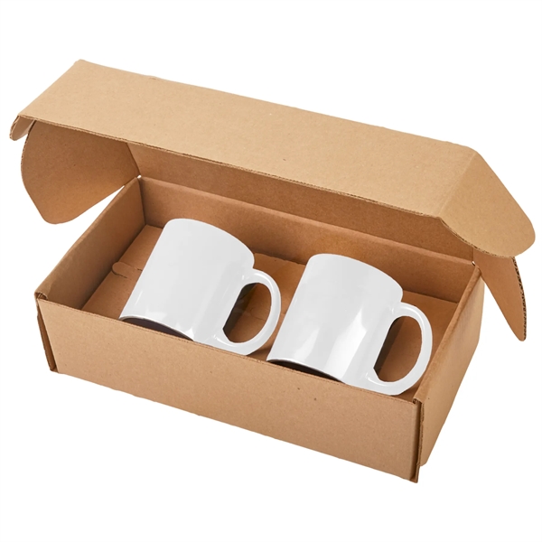 White-Black color option for 11 Oz Sunrise Ceramic Mugs Gift Set