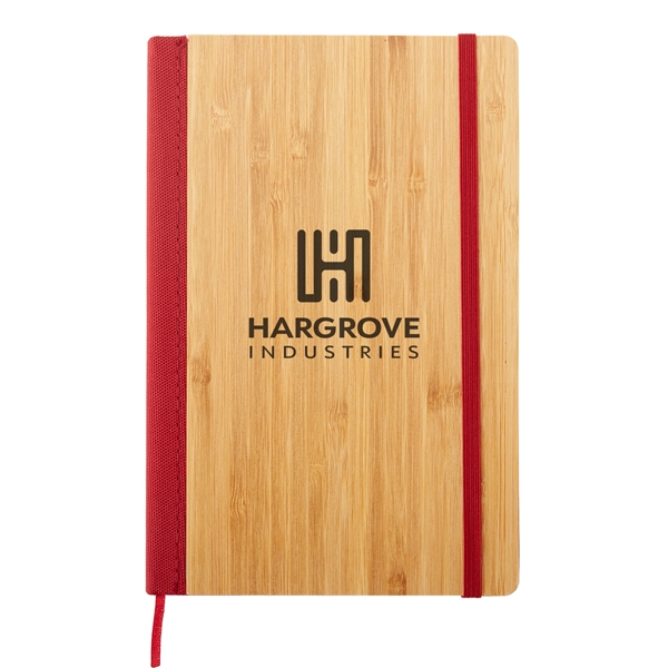 Red color option for 6" X 8" Bamboo Journal With Rpet Back