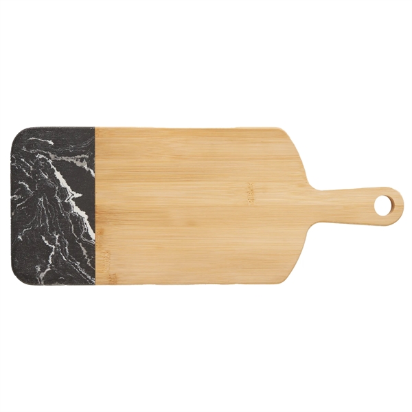 Brown color option for Bamboo & Marble Cutting Board With Handle