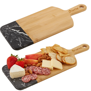 Photo of Bamboo & Marble Cutting Board With Handle