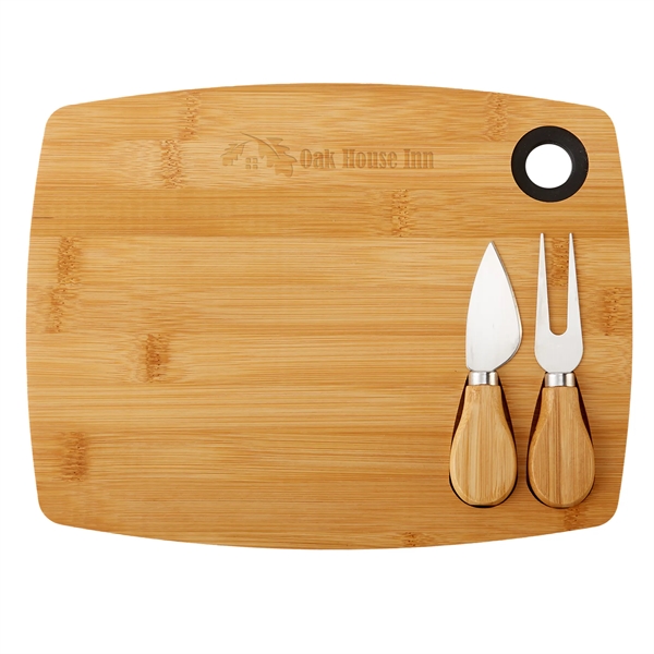 Black color option for Bamboo Cheese Board Charcuterie Set