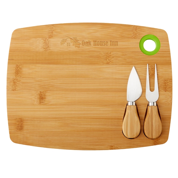 Lime color option for Bamboo Cheese Board Charcuterie Set