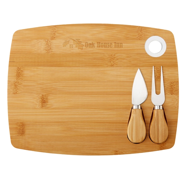 White color option for Bamboo Cheese Board Charcuterie Set