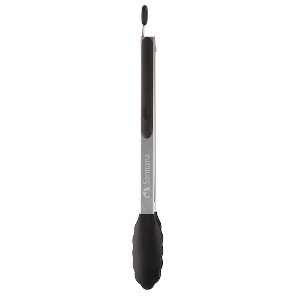 Silver-Black color option for 12" Silicone Tongs