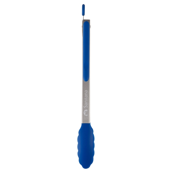 Silver-Blue color option for 12" Silicone Tongs