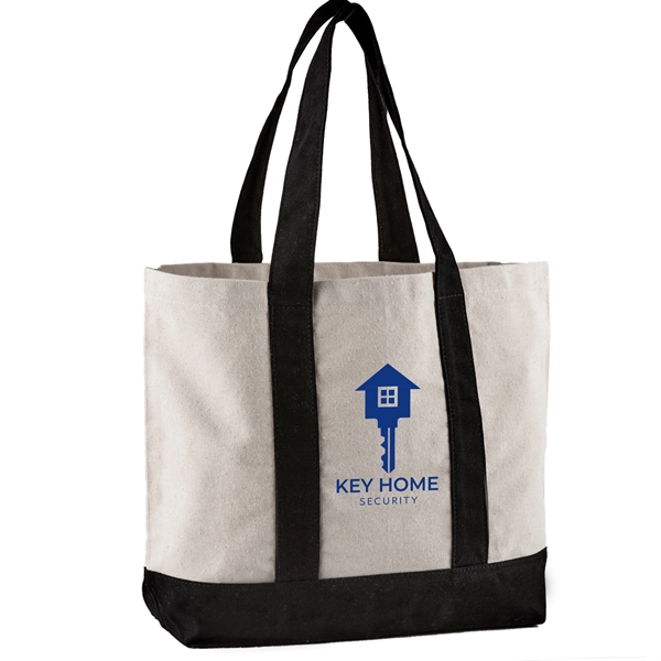 Black color option for 10 Oz. Cotton Canvas Striped Tote