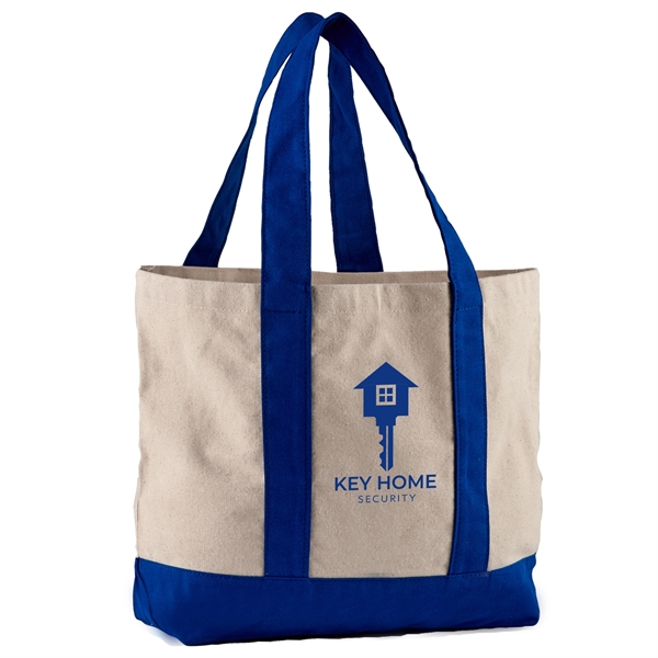 Royal Blue color option for 10 Oz. Cotton Canvas Striped Tote