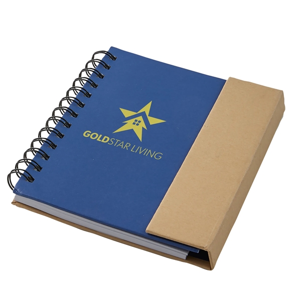 Blue color option for Eco Magnetic Notebook With Sticky Notes & Pen