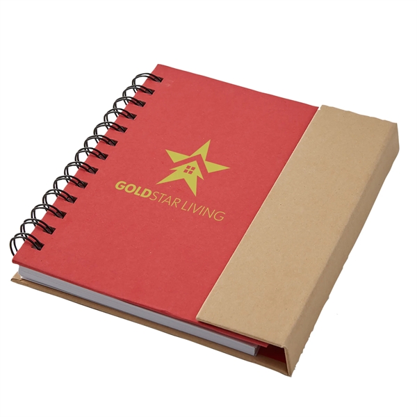 Red color option for Eco Magnetic Notebook With Sticky Notes & Pen