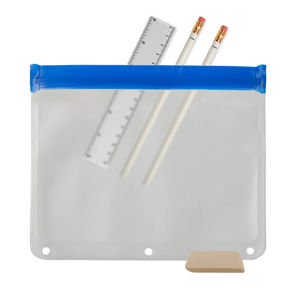 Blue color option for Zip It™ Peva School Kit   Blank Contents
