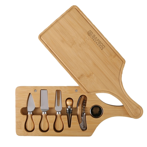 Main photo of 7 Piece Bamboo Wine & Cheese Charcuterie Board Set