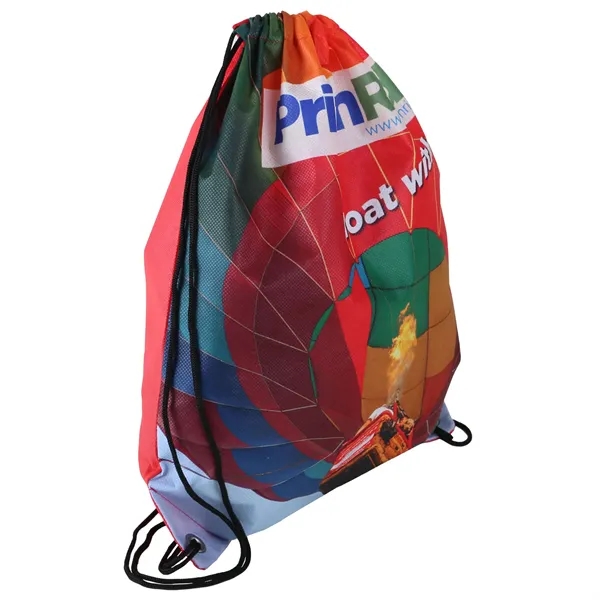 Red color option for Sublimated Non Woven Drawstring Backpack