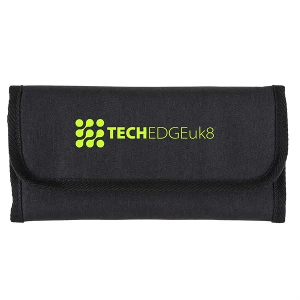 Heathered Black color option for Rpet Roll Up Tech Organizer