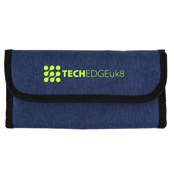 Heathered Blue color option for Rpet Roll Up Tech Organizer