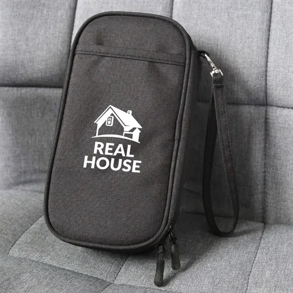 Heathered Black color option for Rpet Travel Tech Organizer
