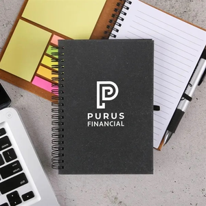 Photo of 5" X 7" Bonded Leather Spiral Notebook W/Fsc® Recycled Paper