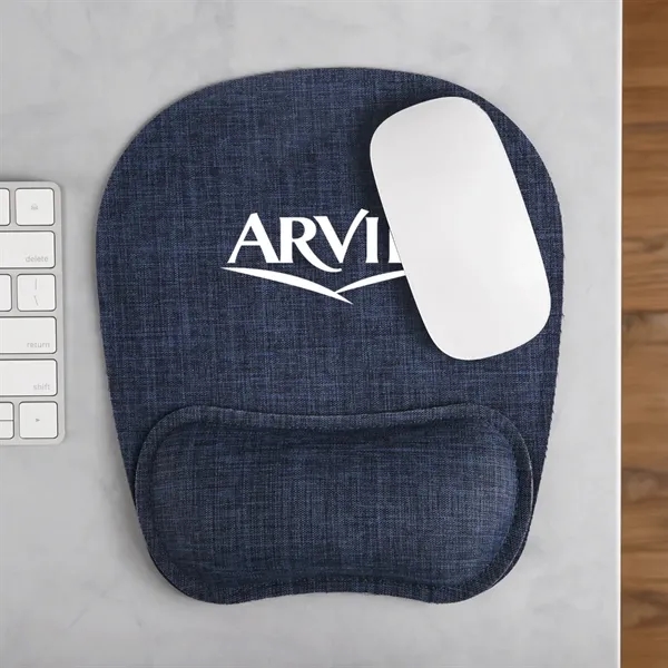 Heathered Blue color option for Rpet Ergonomic Mouse Pad