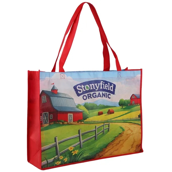 Red color option for Sublimated Shopping Tote Bag