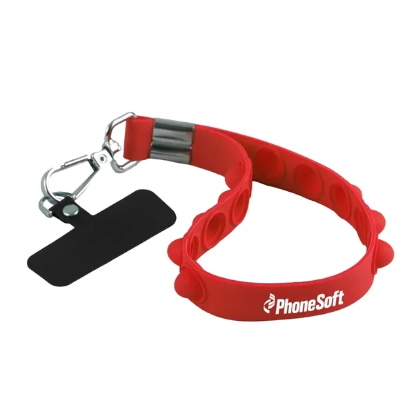 Red color option for Silicone Fidget Toy Phone Wristlet & Key Holder