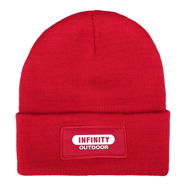 Red color option for Recycled Cuffed Knit Beanie