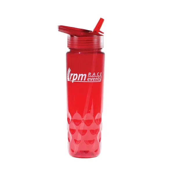 Trans Red color option for 24 Oz. Poly Saver Pet Bottle With Straw Cap
