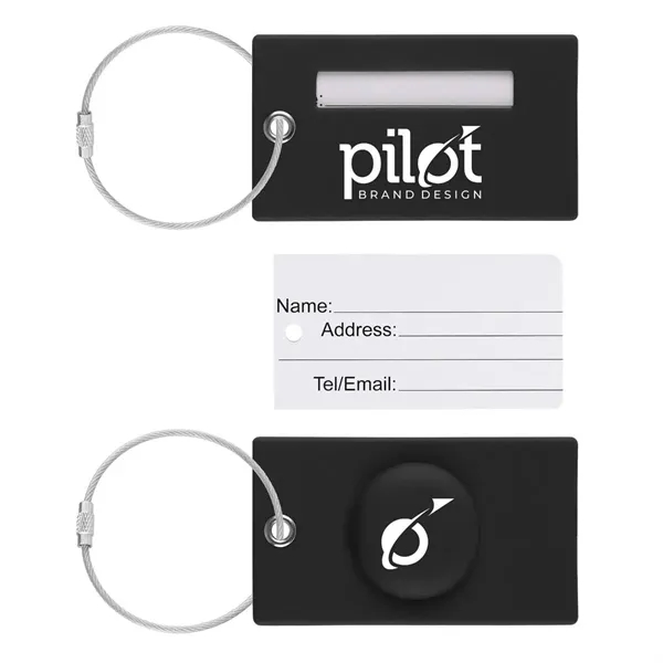 Black color option for Silicone Luggage Tag With A Smart Tag Slot