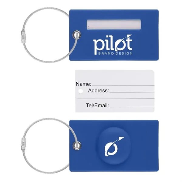 Blue color option for Silicone Luggage Tag With A Smart Tag Slot