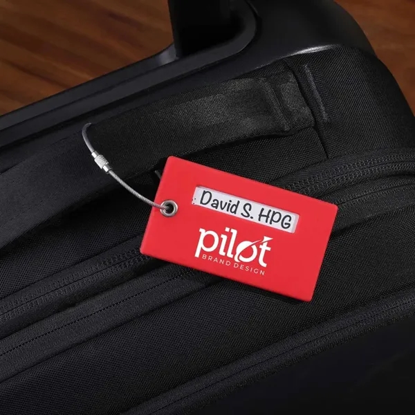 Red color option for Silicone Luggage Tag With A Smart Tag Slot