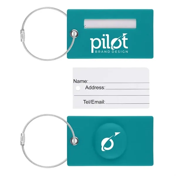 Teal color option for Silicone Luggage Tag With A Smart Tag Slot