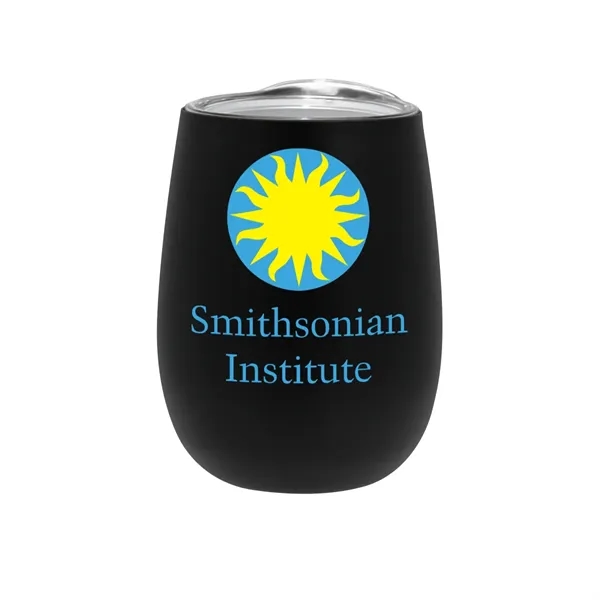Black color option for 12 Oz. Recycled Stainless Wine Glass With Lid, Full Color Di