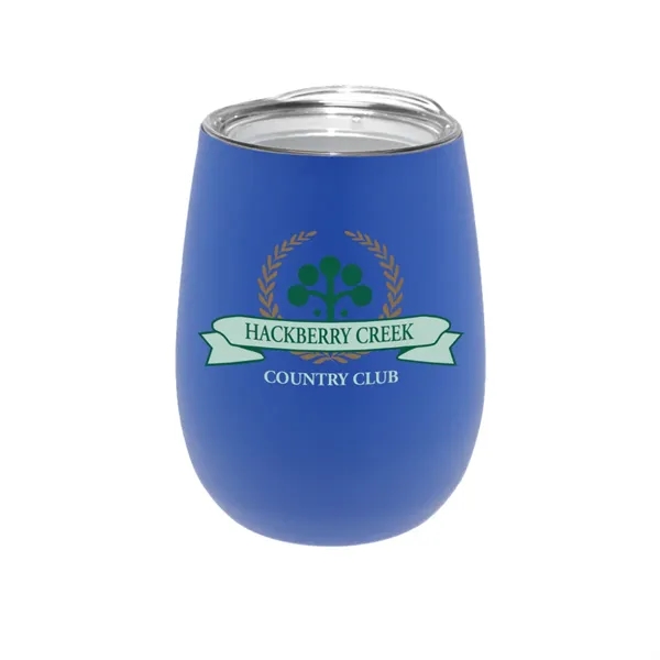 Blue color option for 12 Oz. Recycled Stainless Wine Glass With Lid, Full Color Di