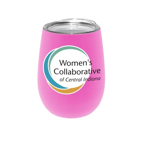Pink color option for 12 Oz. Recycled Stainless Wine Glass With Lid, Full Color Di