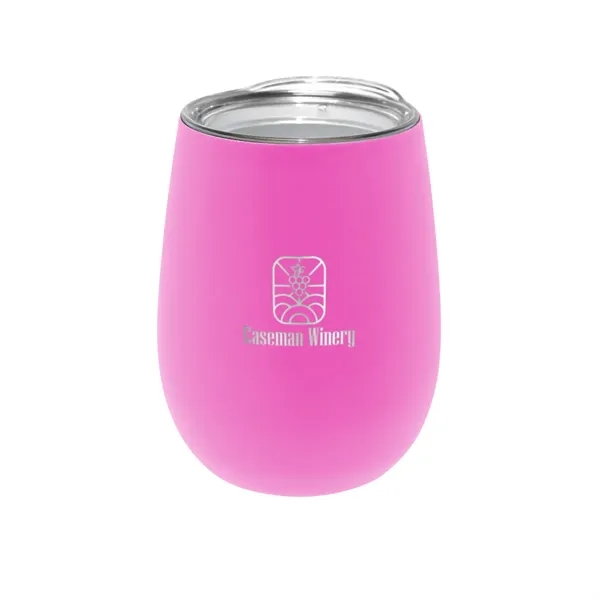 Pink color option for 12 Oz. Recycled Stainless Wine Glass With Lid, Laser, Standa
