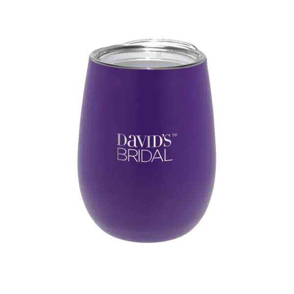 Purple color option for 12 Oz. Recycled Stainless Wine Glass With Lid, Laser, Standa
