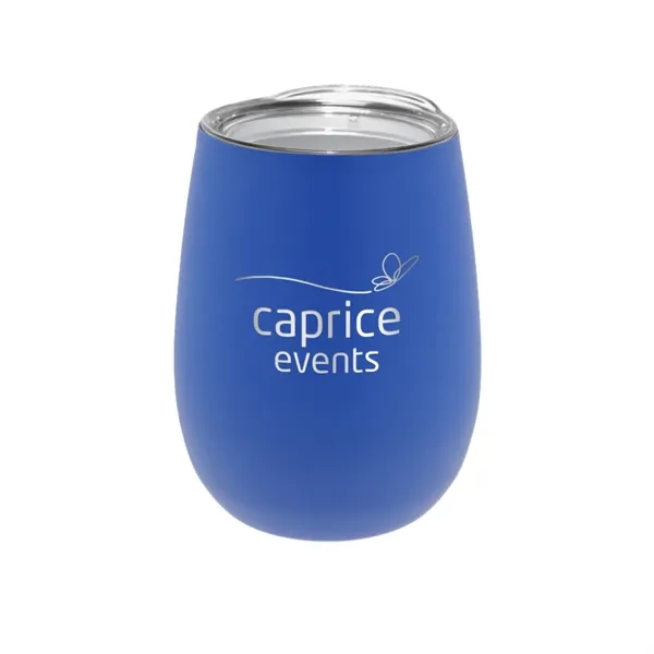 Blue color option for 12 Oz. Recycled Stainless Wine Glass With Lid, Laser, Premiu