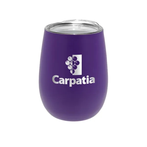Purple color option for 12 Oz. Recycled Stainless Wine Glass With Lid, Laser, Premiu