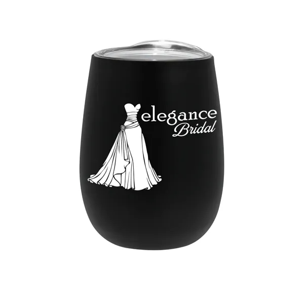 Black color option for 12 Oz. Recycled Stainless Wine Glass With Lid Test