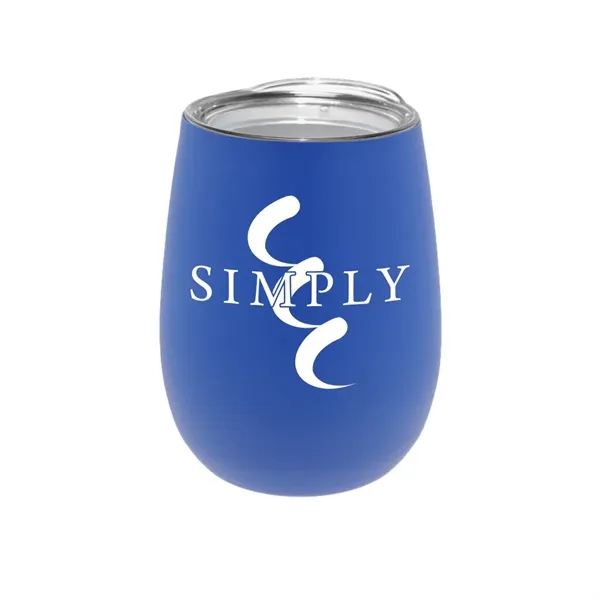 Blue color option for 12 Oz. Recycled Stainless Wine Glass With Lid Test