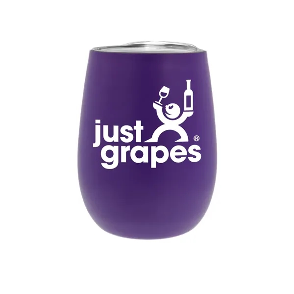 Purple color option for 12 Oz. Recycled Stainless Wine Glass With Lid Test