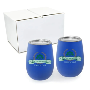Photo of 12 Oz. Recycled Stemless Wine Glass With Lid   Gift Set Of 2