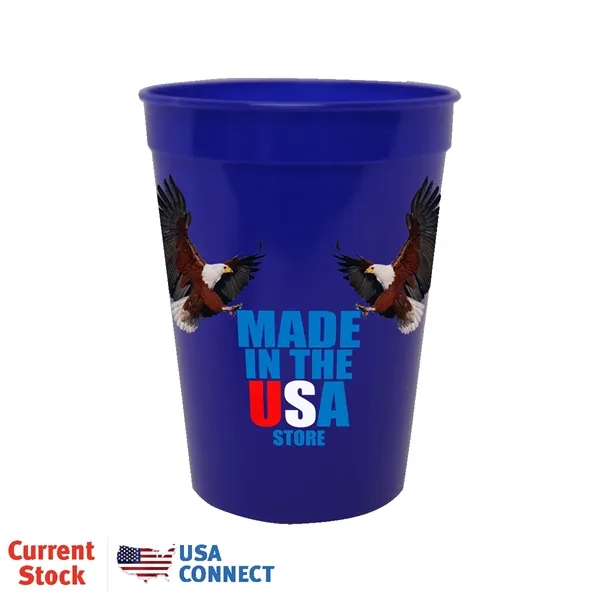 Blue color option for 12 Oz. Smooth Stadium Cup, Full Color Digital   Usa Connect