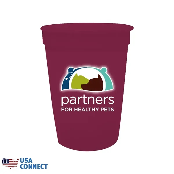 Cranberry color option for 12 Oz. Smooth Stadium Cup, Full Color Digital   Usa Connect