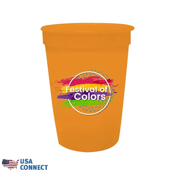 Neon Orange color option for 12 Oz. Smooth Stadium Cup, Full Color Digital   Usa Connect
