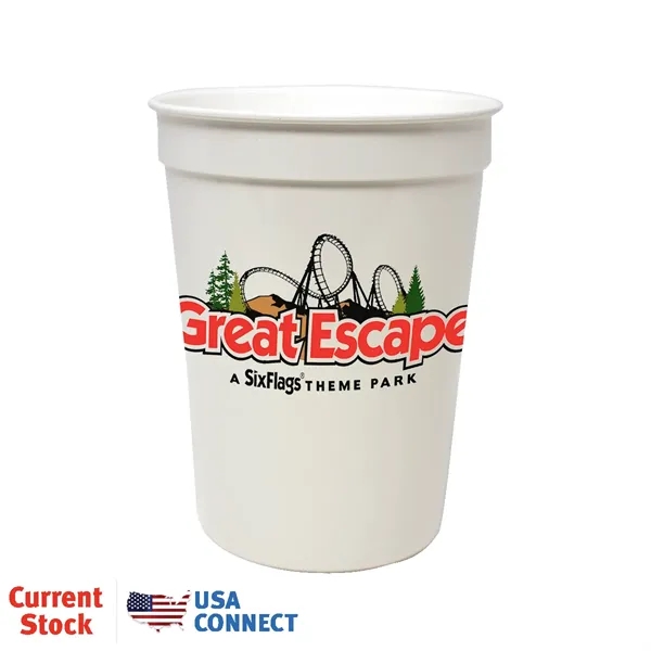 White color option for 12 Oz. Smooth Stadium Cup, Full Color Digital   Usa Connect